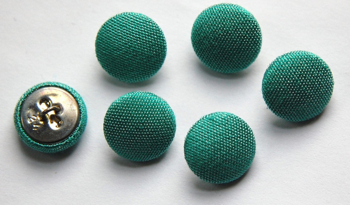 Vintage Light Blue Green Silk Buttons 15mm btn002B