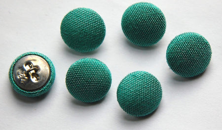 Vintage Light Blue Green Silk Buttons 15mm btn002B