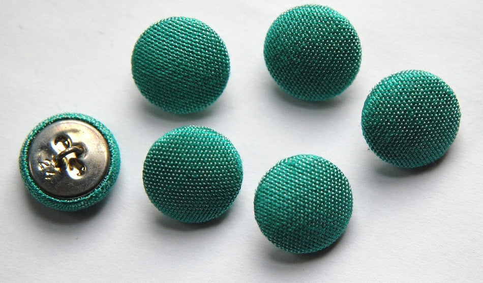 Vintage Light Blue Green Silk Buttons 15mm btn002B