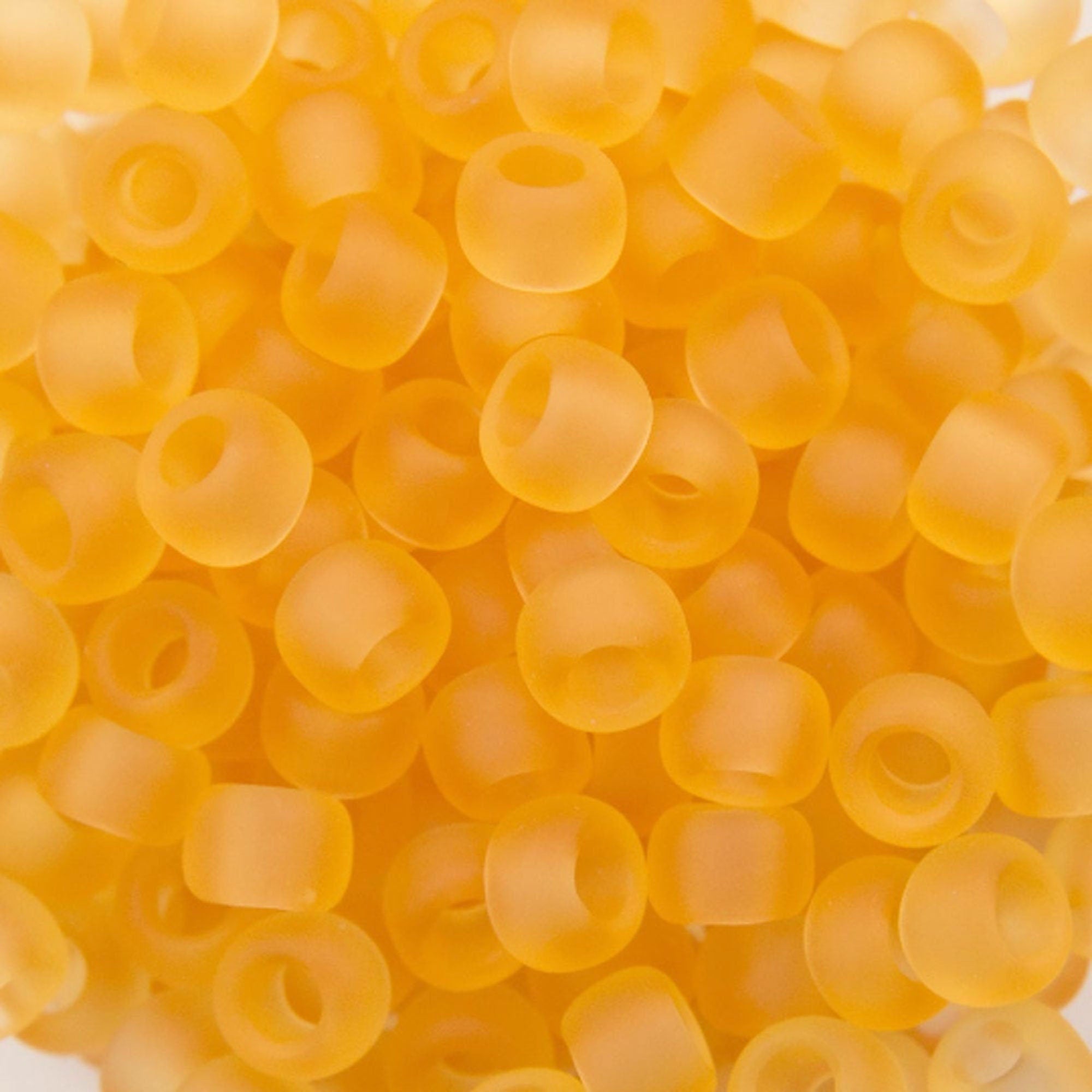 8/0 TOHO ROUND Transparent Frosted Light Topaz Seed Bead (8g)