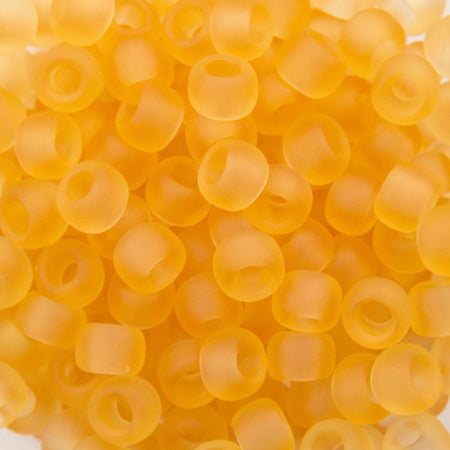 8/0 TOHO ROUND Transparent Frosted Light Topaz Seed Bead (8g)