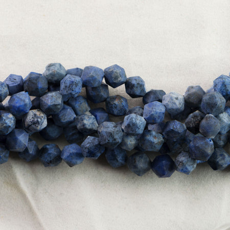 Dakota Stones Matte Dumortierite 6mm Star Cut Faceted Gemstones 15-16" Strand DMT6RD-M-SC