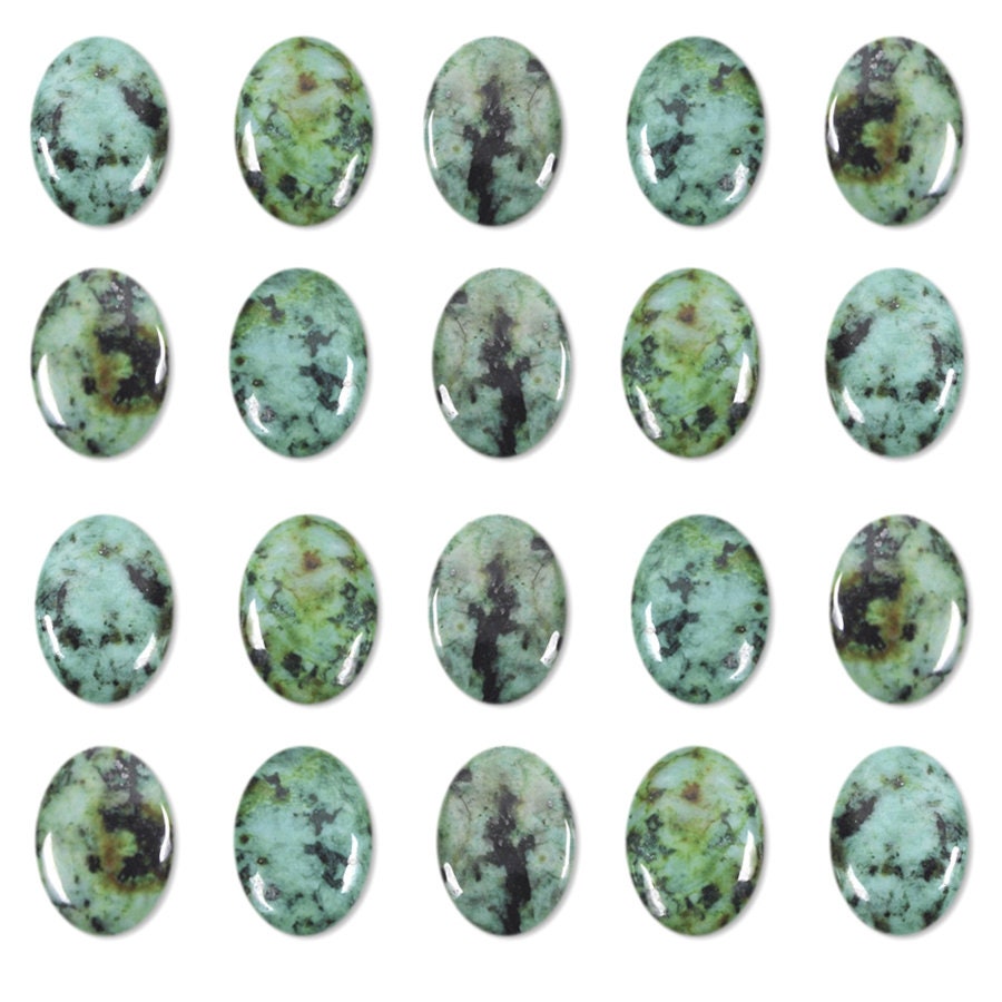 Dakota Stones African Turquoise 8x6mm Oval Cabochon Gemstones. CAB-ATQ8x6OV