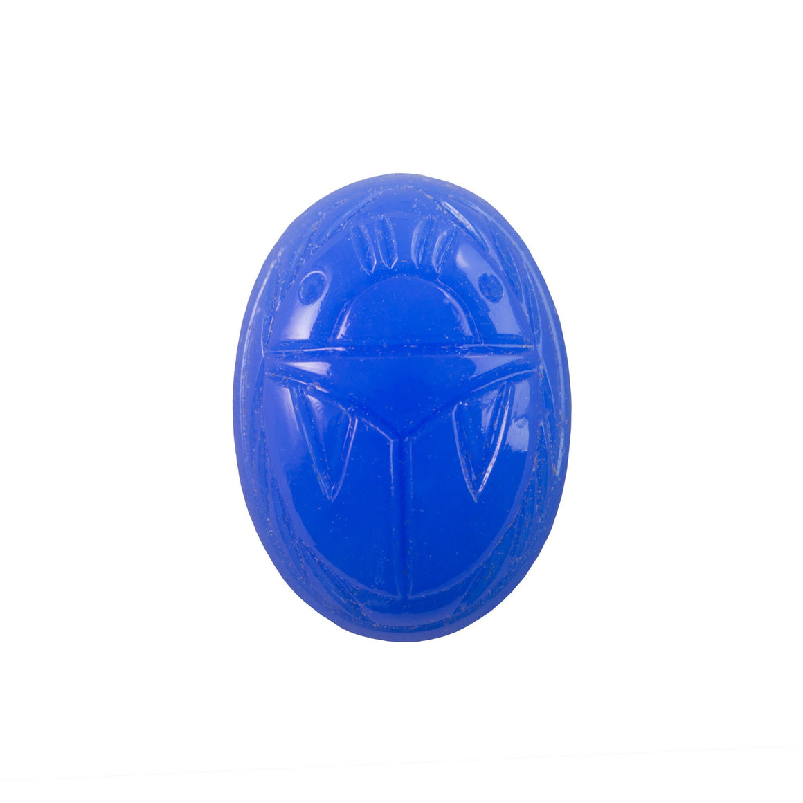 25x18mm Calcedon Blue Scarab Glass Oval Cabochon (1)