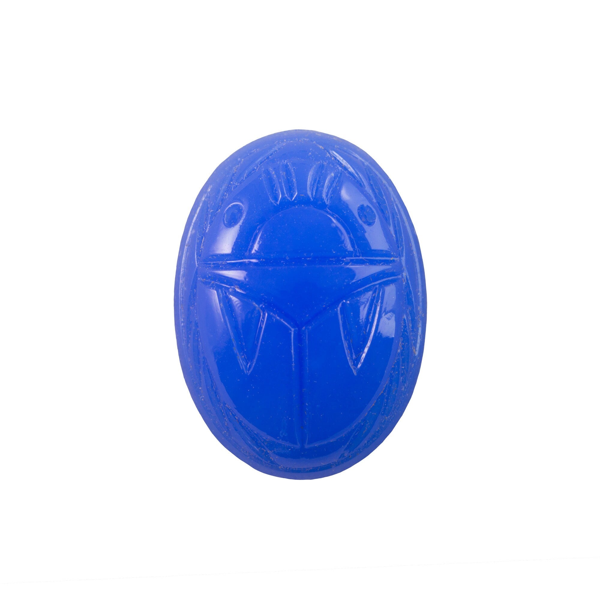 25x18mm Calcedon Blue Scarab Glass Oval Cabochon (1)