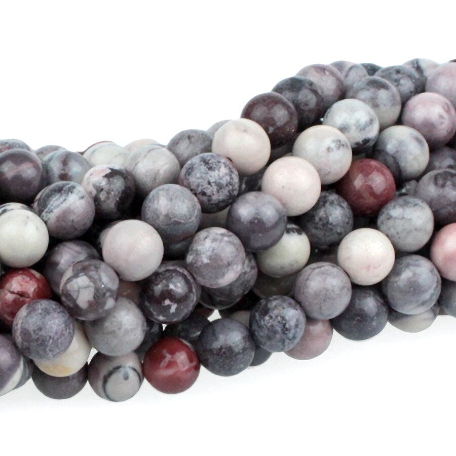 Dakota Stones Porcelain Jasper 6mm Round Gemstones. 8" Strand. PCL6RD-8