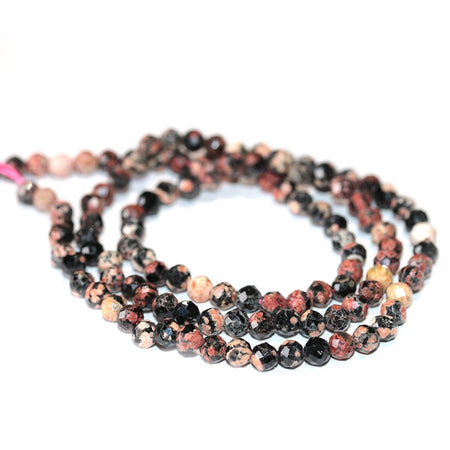 Dakota Stones Mexican Red Snowflake 4mm Diamond Cut Faceted Round Gemstones 16" Strand MRS4RD-F-DC