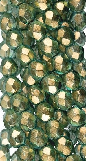 6mm Czech Faceted Halo Heavens Firepolish Glass Beads (25)