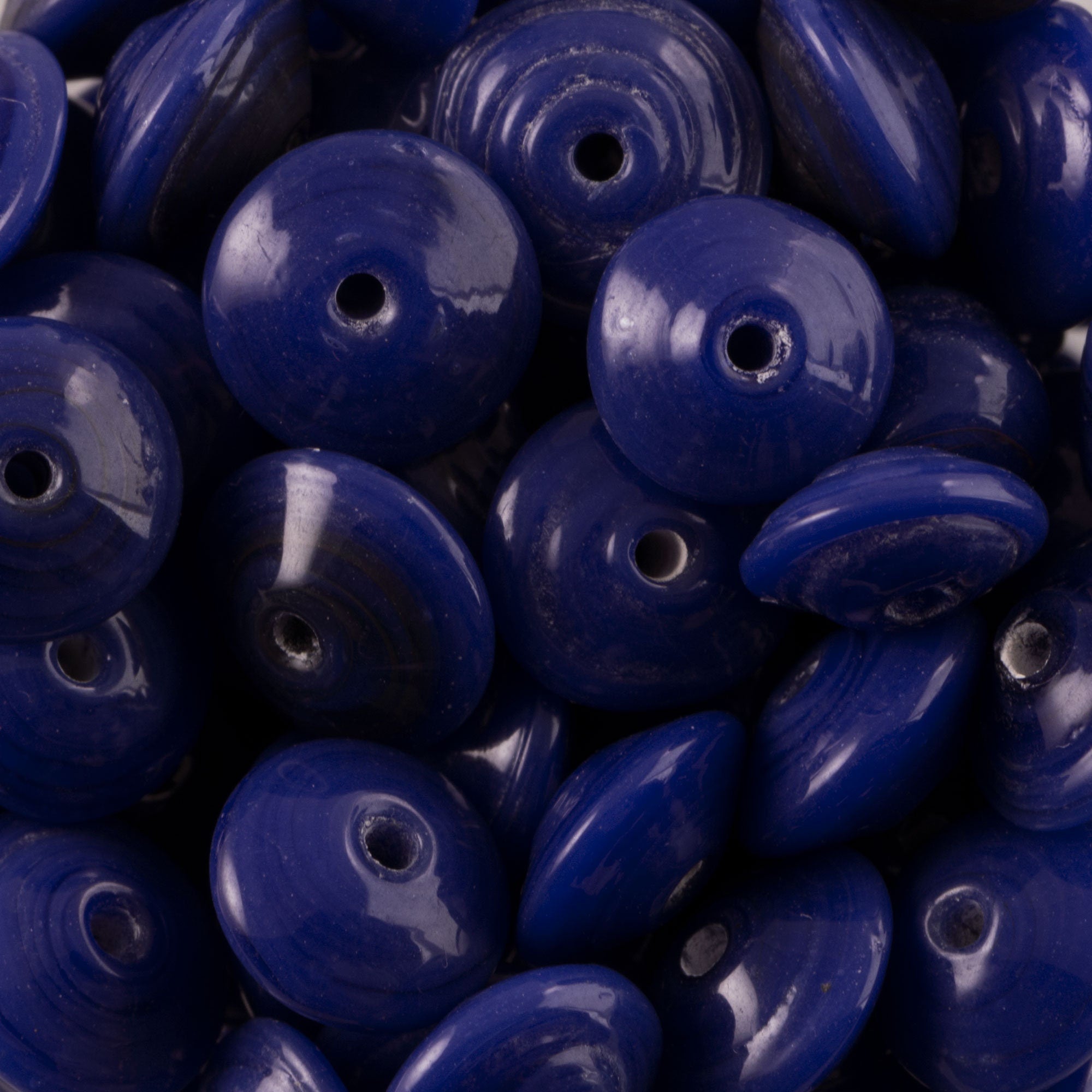 Vintage Opaque Navy Japanese Glass Spacer Beads 22G