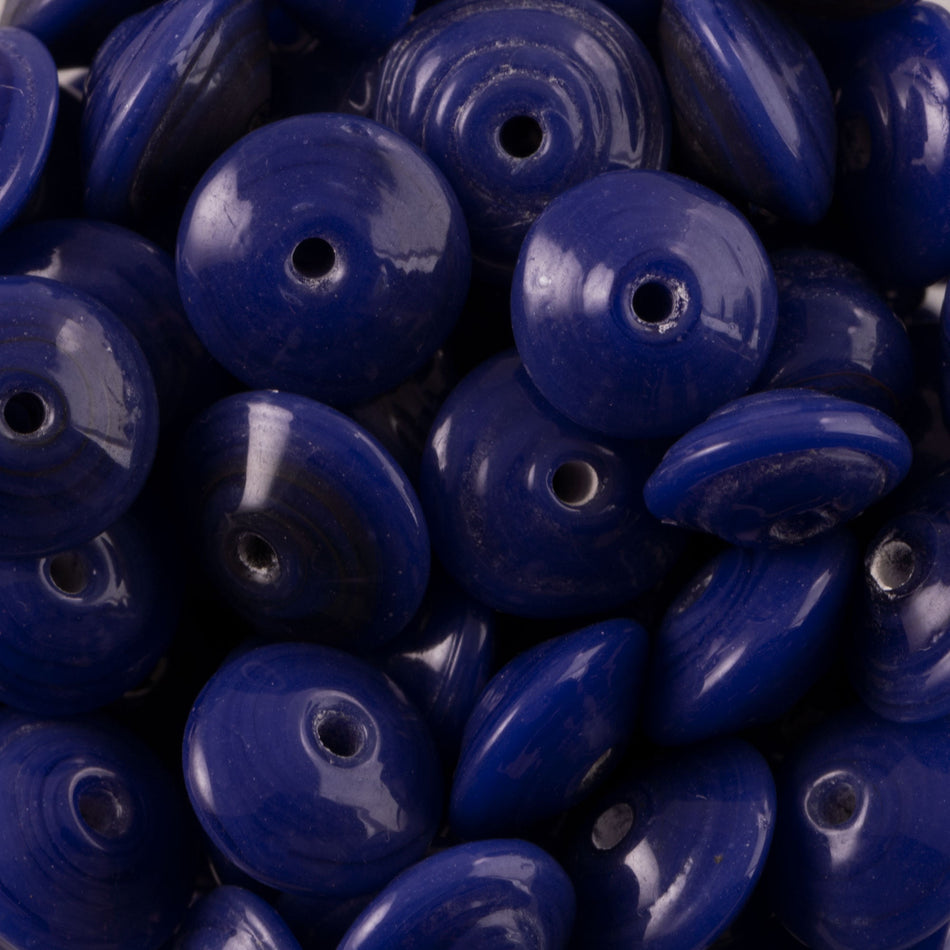 Vintage Opaque Navy Japanese Glass Spacer Beads 22G
