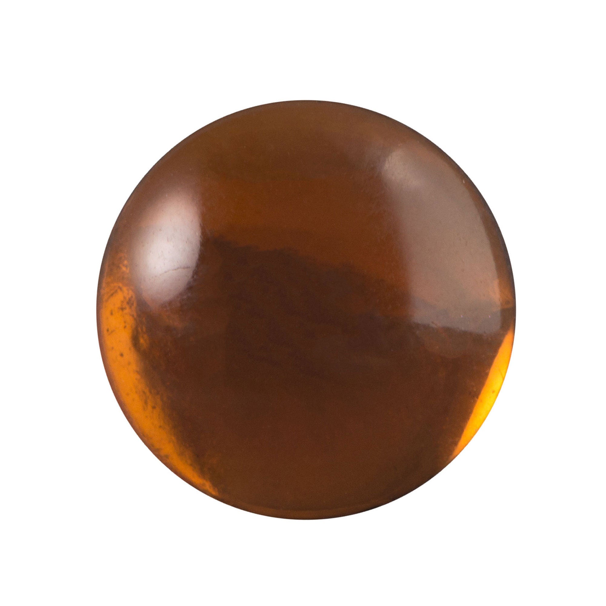 20mm Translucent Smoky Topaz Foiled Glass Round Cabochon (1)