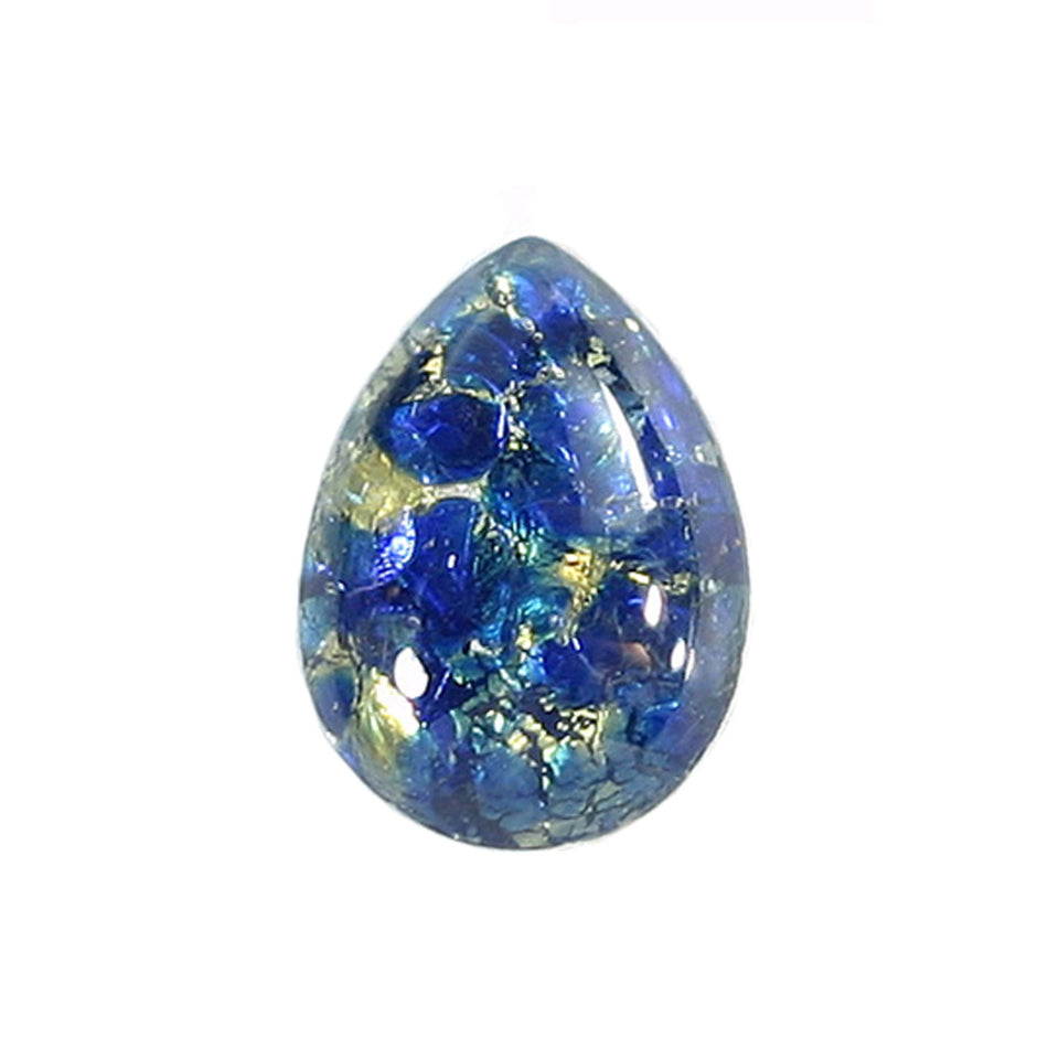 18x13mm Sea Opal Glass Teardrop Cabochon (2)