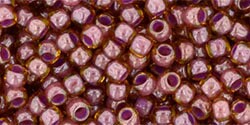8/0 TOHO ROUND Inside Color Light Topaz / Pink Lined Seed Bead (8g)