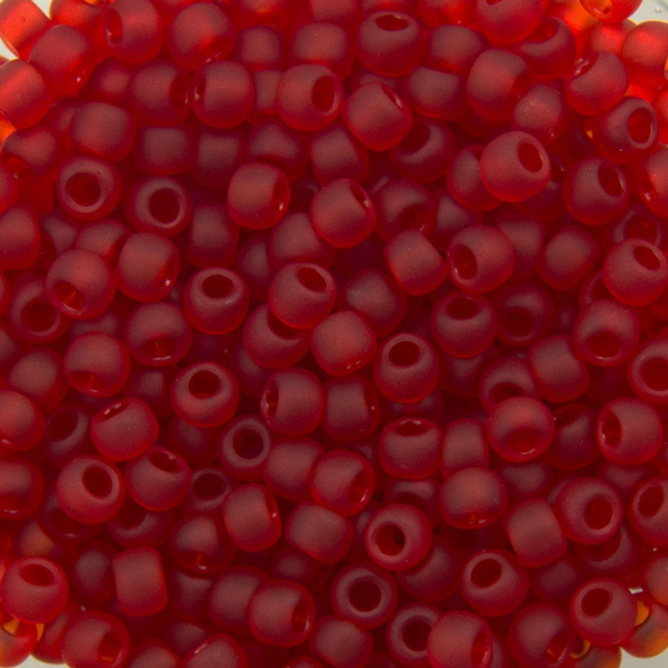 11/0 TOHO ROUND Transparent Frosted Ruby Seed Bead (8g)