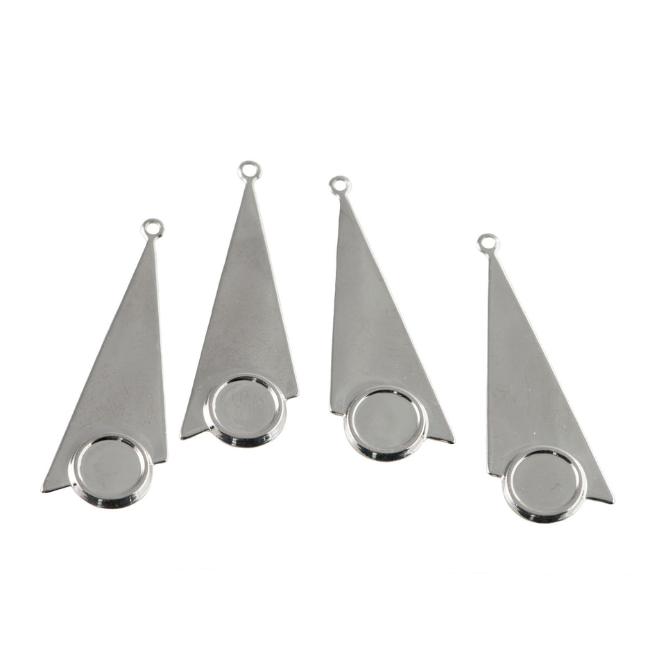 1 Loop Silver Plated Geometric Triangle Pendants with 7mm Setting 39x15mm (4)