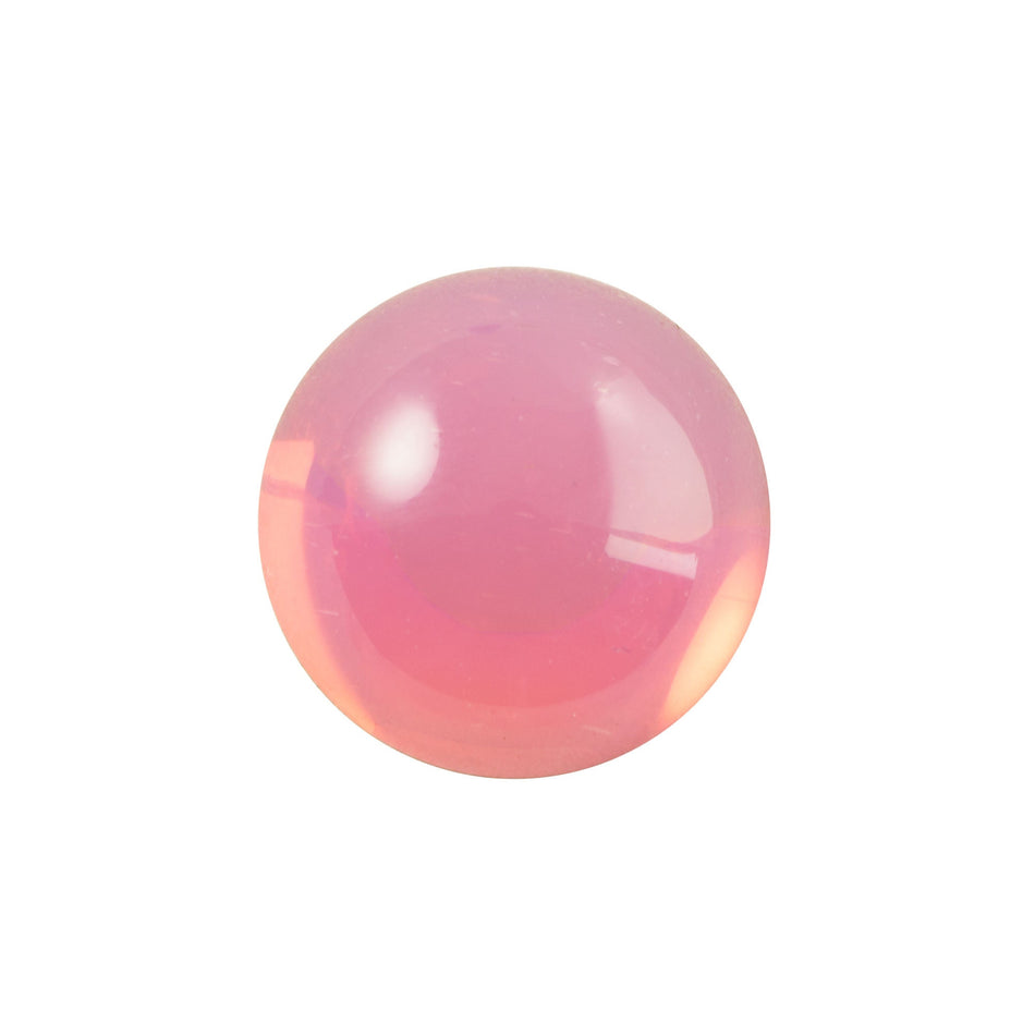 13mm Pink Opal Foiled Glass Round Cabochons (4)