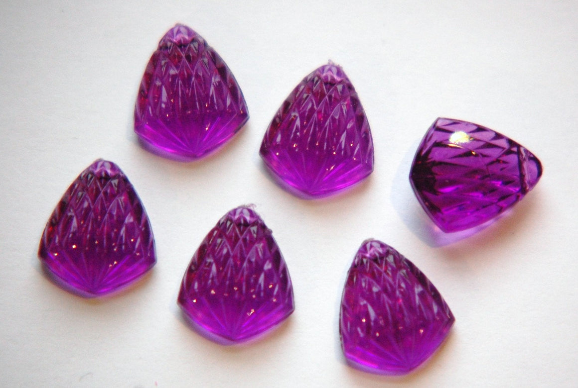 Vintage Acrylic Etched Purple Charms Drops chr140