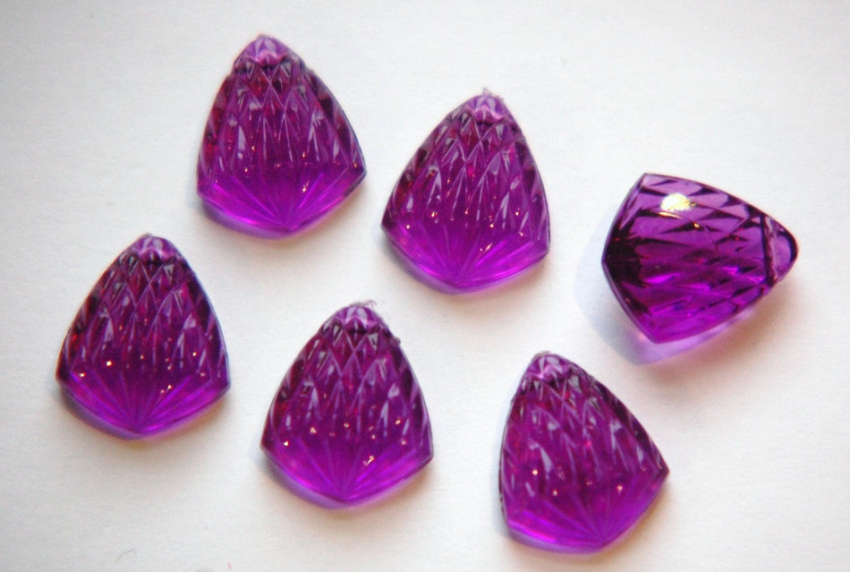 Vintage Acrylic Etched Purple Charms Drops chr140