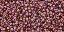 15/0 TOHO ROUND Inside Color Light Topaz / Pink Lined Seed Bead (8g)