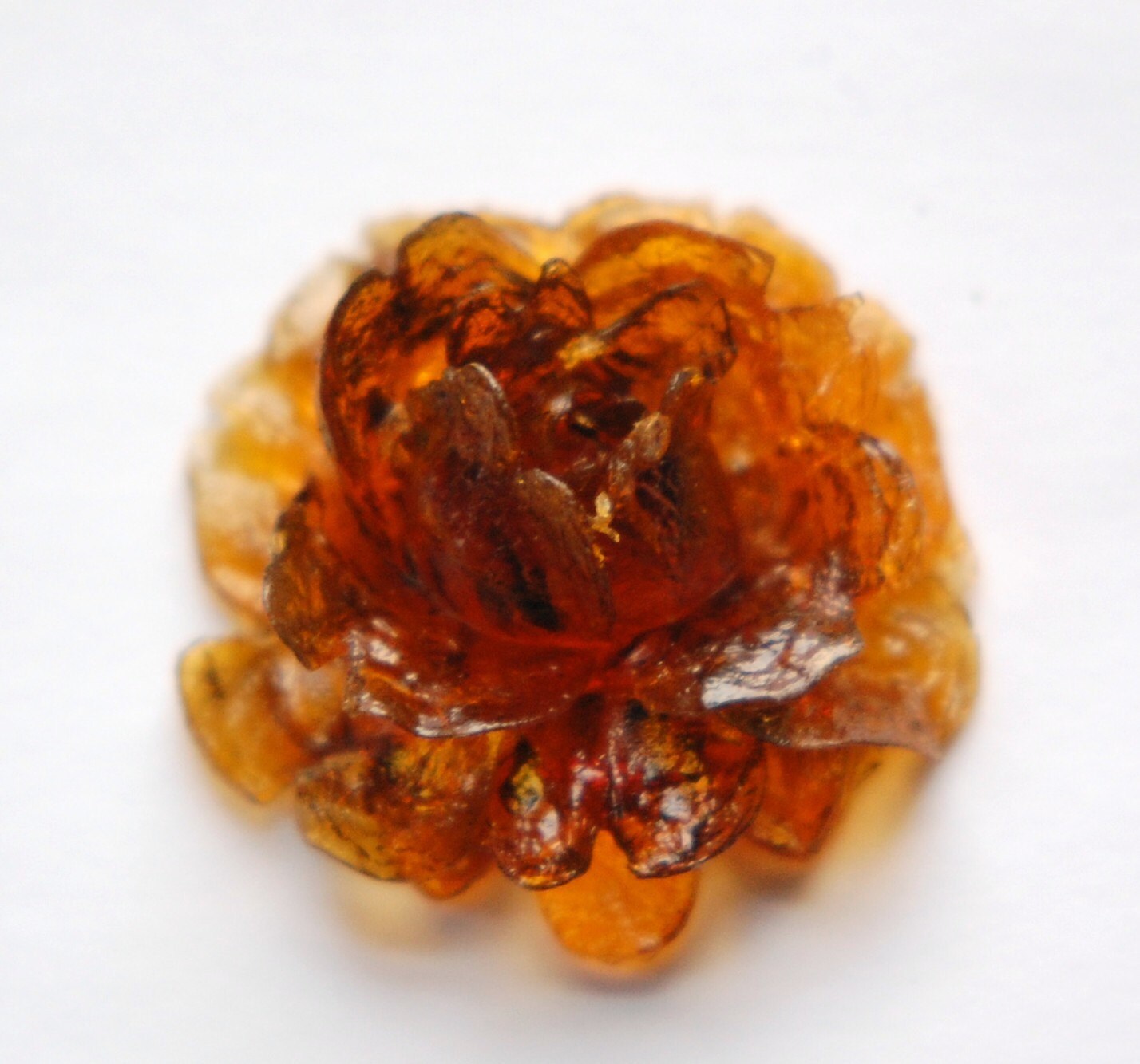 Vintage Large Tortoise Flower Cabochon Japan 36mm cab081G