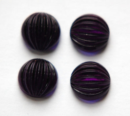 Vintage Amethyst Purple Melon Glass Cabochons 11mm cab703K