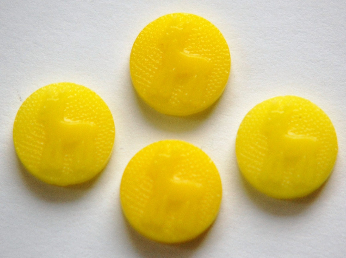 11mm Yellow Deer Embossed Glass Cabochons (4)