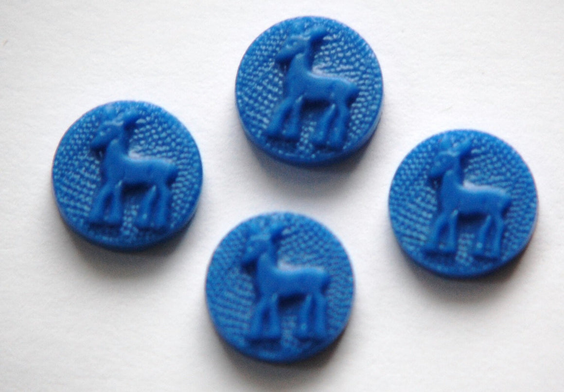 11mm Yellow Deer Embossed Glass Cabochons (4)