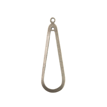 2 Hole Sterling Silver Ox Long Teardrop Pendant Drop 42x14mm (4)