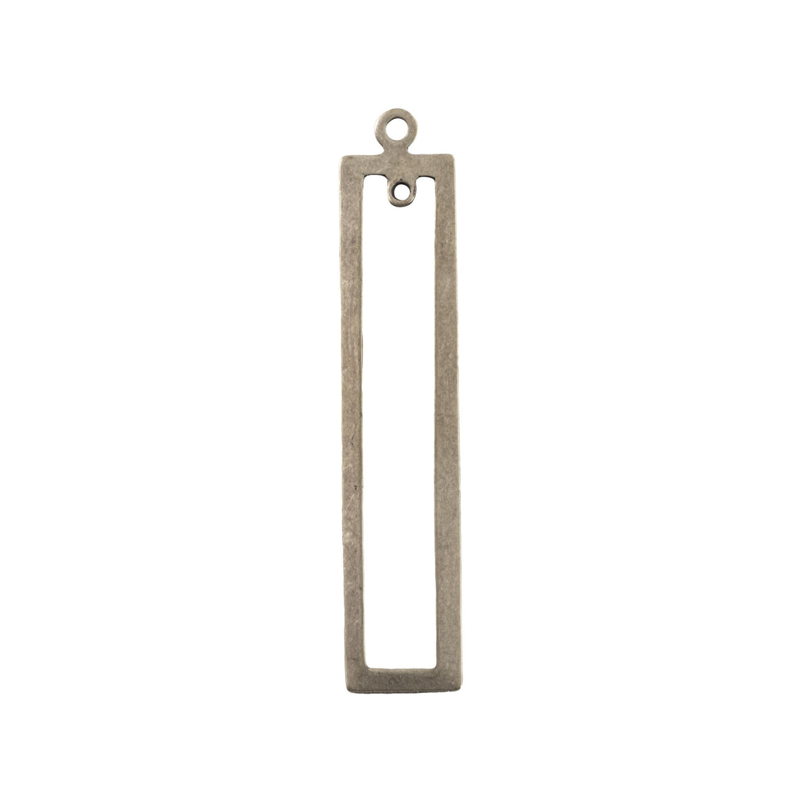 2 Hole Sterling Silver Ox Long Rectangle Pendant Drop 42x9mm (4)