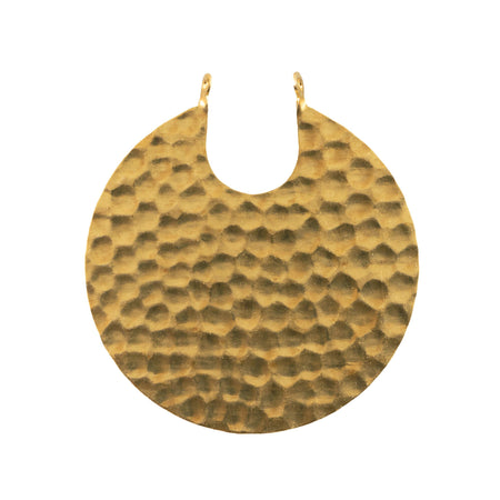 2 Loop Raw Brass Hammered Hoops Pendants 41x38mm (2)