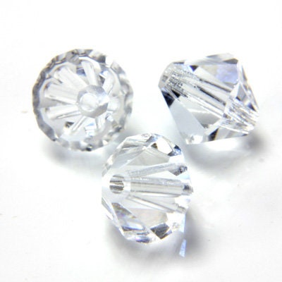 6mm Crystal Bicone Czech Faceted Glass Beads (25)
