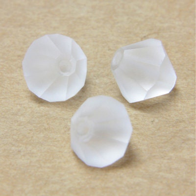 6mm Matte Crystal Bicone Czech Faceted Glass Beads (25)