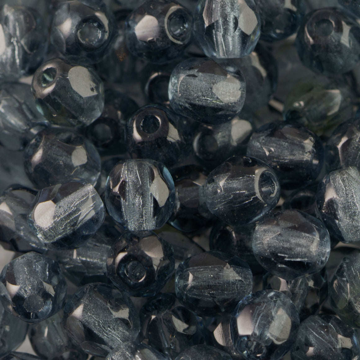3mm Montana Blue Czech Faceted FirePolish Glass Beads (50)