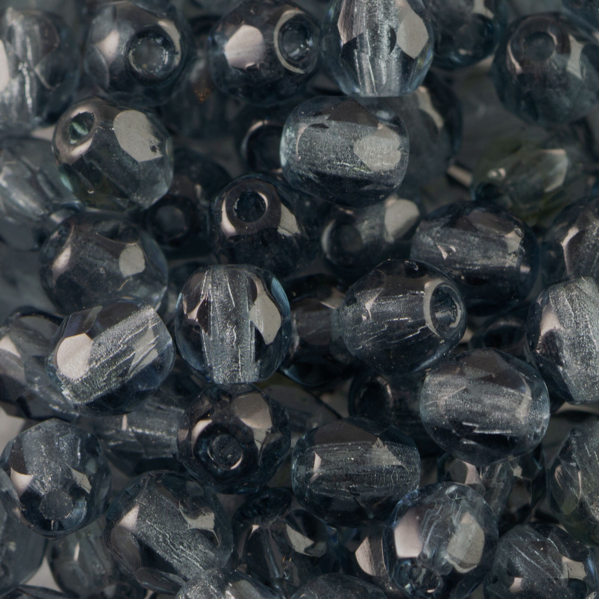 3mm Montana Blue Czech Faceted FirePolish Glass Beads (50)