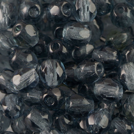 3mm Montana Blue Czech Faceted FirePolish Glass Beads (50)