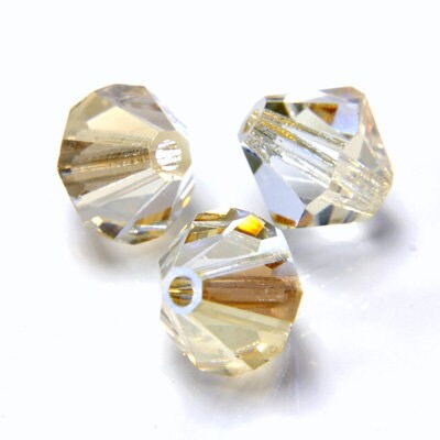 6mm Blond Flare Bicone Czech Faceted Glass Beads (25)