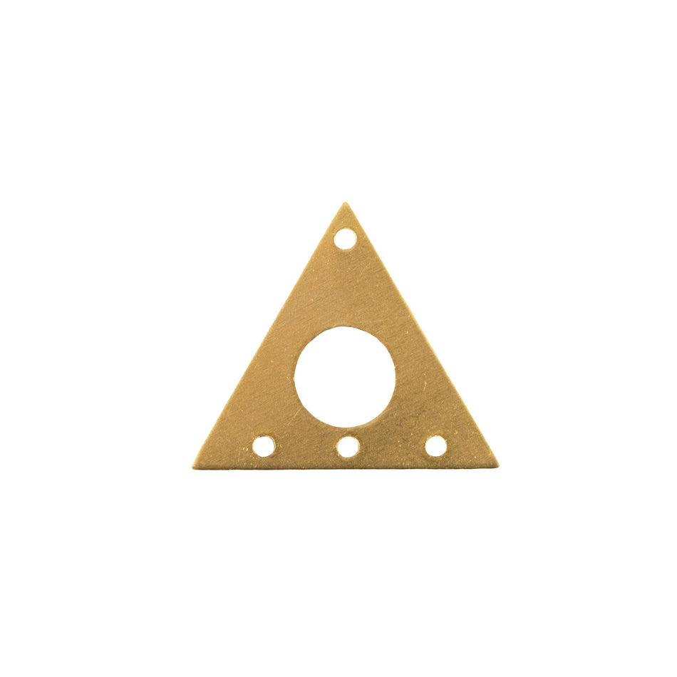 4 Hole Center Cutout Raw Brass Flat Triangle Charms Drops 17mm (6)