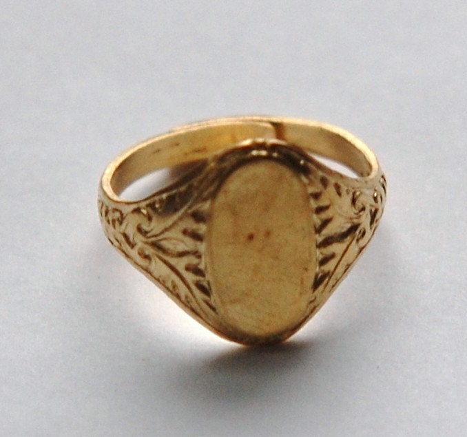 Raw Brass Oval Adjustable Ring Blank 15x7mm (2) mtl254