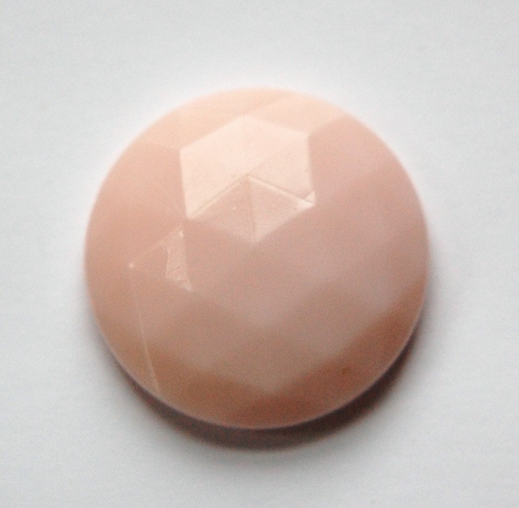 Vintage Light Pink Faceted Glass Cabochon 27mm cab140