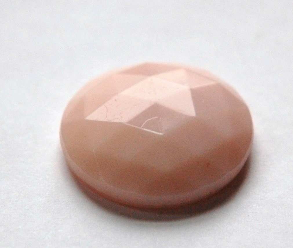 Vintage Light Pink Faceted Glass Cabochon 27mm cab140