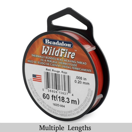 0.008in/0.20mm. Red Wildfire Bead Weaving Thread 20/50/125yd.