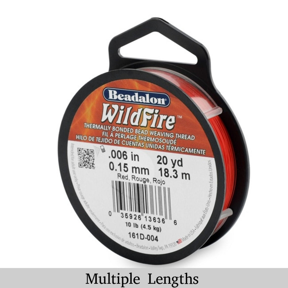 0.006in/0.15mm Red Wildfire Bead Weaving Thread 20/50/125yd.
