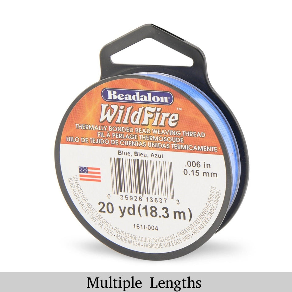 0.006in/0.15mm Blue Wildfire Bead Weaving Thread 20/50/125yd.