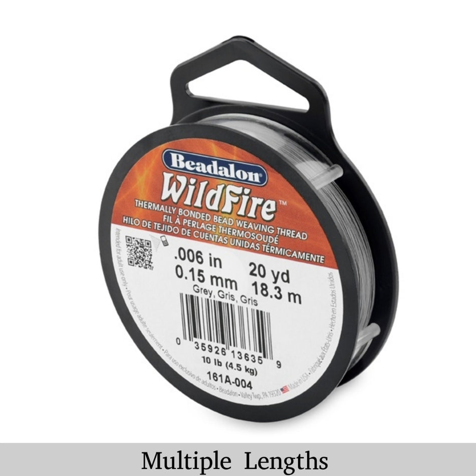 0.006in/0.15mm Grey Wildfire Bead Weaving Thread 20/50/125yd.