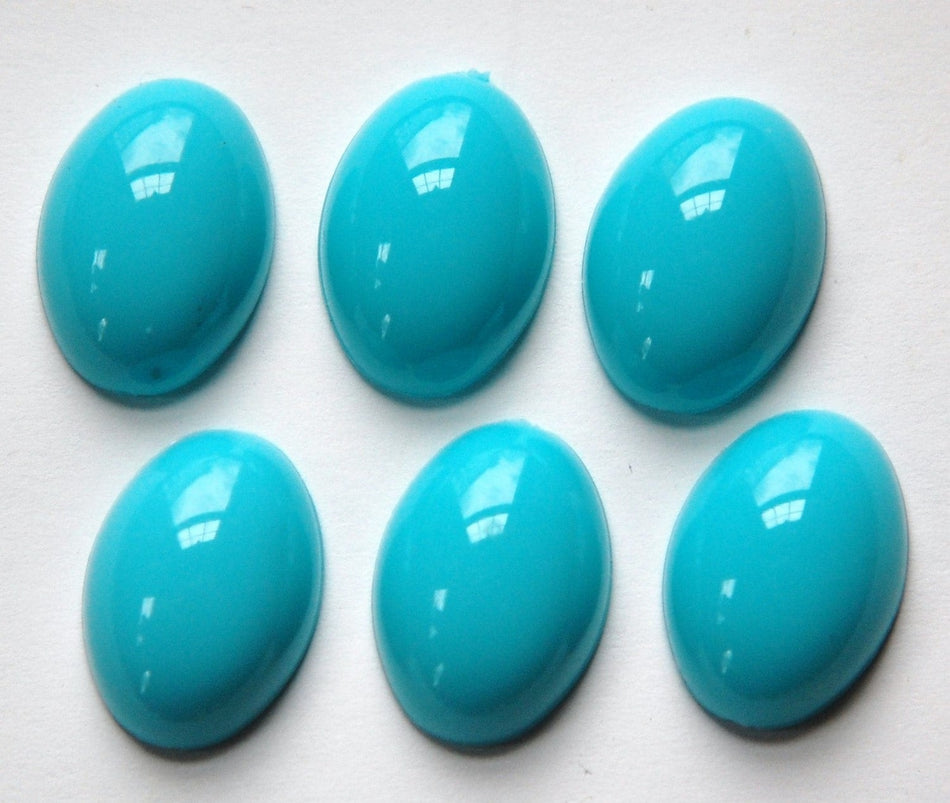 Vintage Acrylic Turquoise Cabochons 18x13mm cab299