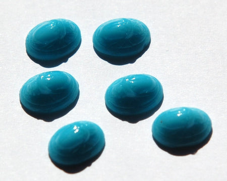 Vintage Light Blue Scarab Glass Cabochons 10x8mm cab319B