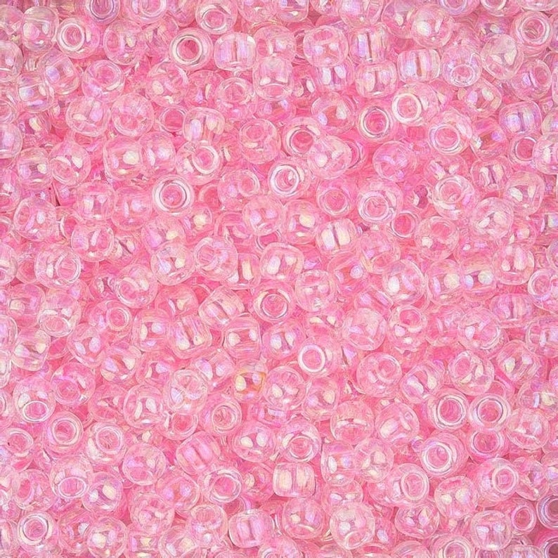 6/0 TOHO ROUND Transparent Rainbow Ballerina Pink Seed Bead (8g)