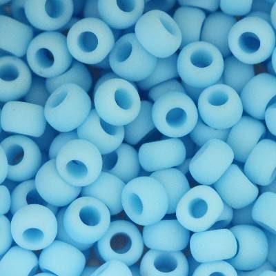 8/0 TOHO ROUND Opaque Frosted Blue Turquoise Seed Bead (8g)