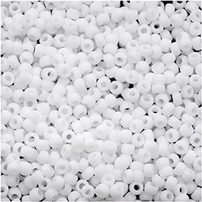 11/0 TOHO ROUND Opaque Frosted White Seed Bead (8g)