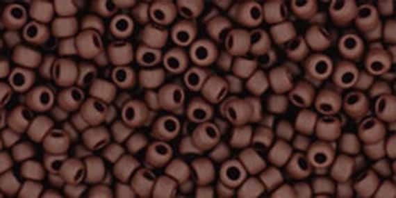 8/0 TOHO ROUND Opaque Frosted Oxblood Seed Bead (8g)